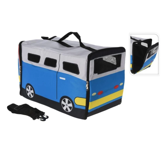 PREPRAVKA PRE ZVIERATÁ 52X30X32,5CM PET BUS MODRÁ