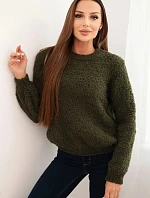 Dámsky mäkký mohérový sveter khaki