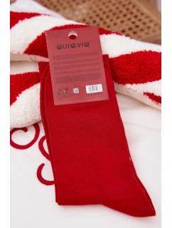 Pánské vánoční ponožky S Mikulášem Merry Christmas Červené