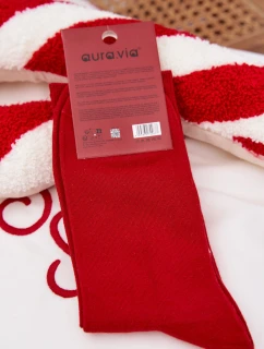 Pánské vánoční ponožky S Mikulášem Merry Christmas Červené