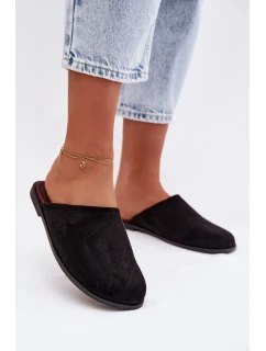 Dámské ploché nazouváky z eko semiše Černé Veronelle