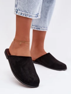 Dámské ploché nazouváky z eko semiše Černé model 21960855 - Boto