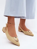 Dámske sandále na nízkom podpätku s ozdobou Yellow Sparkle