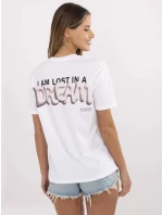 T shirt model 21153845 biało różowy - FPrice