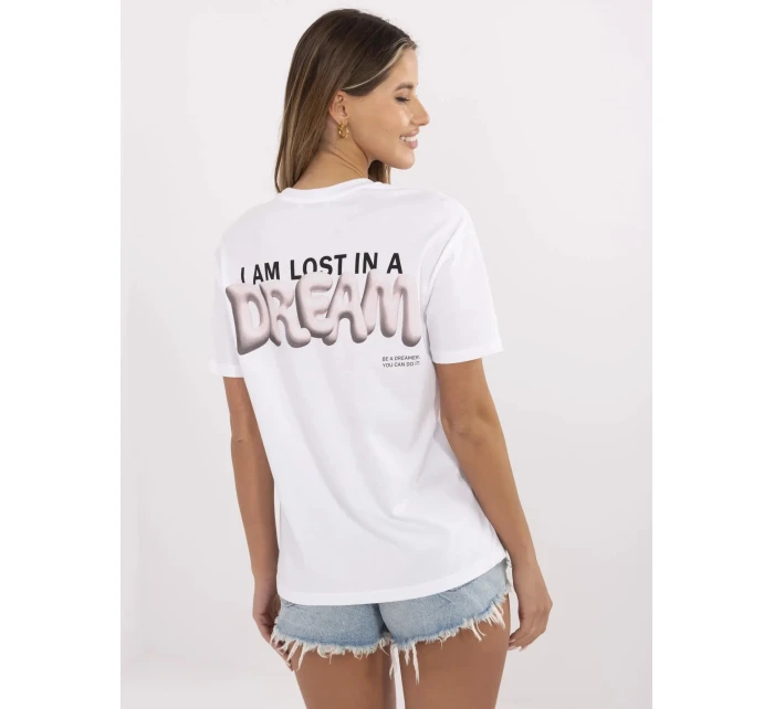 T shirt model 21153845 biało różowy - FPrice