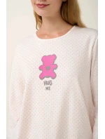 Dámske pyžamo s potlačou 21932 Svetloružová s Ecru - Vamp