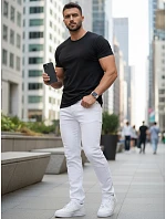 Pánske biele slim fit džínsy UX4487 white - FashionStreet Pánske biele slim fit džínsy UX4487 white - FashionStreet