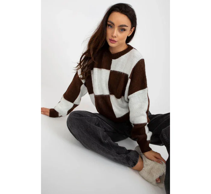 Dámsky sveter Model EM-SW-1034-01.91 White/Brown - EM