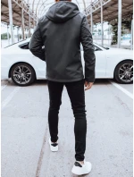 Pánska softshellová bunda s kapucňou tmavosivá FashionStreet TX4481 Pánska softshellová bunda s kapucňou tmavosivá FashionStreet TX4481