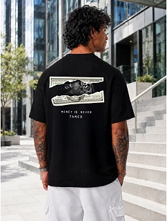 Pánske tričko oversize Money Is Never Tamed black FashionStreet NX4013R