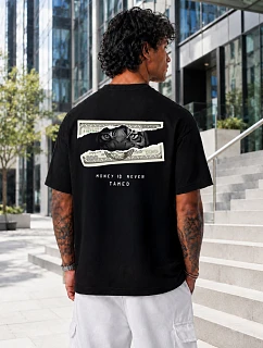 Pánske tričko oversize Money Is Never Tamed black FashionStreet NX4013R