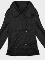 Bunda s chlopňou a podšívkou čierna (1802#-1)