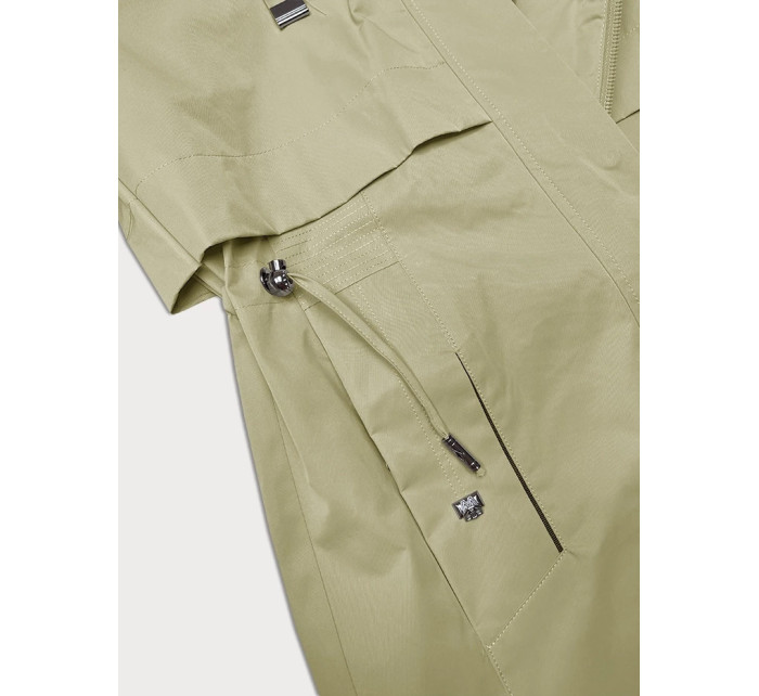 Jednoduchý béžový kabát s odnímateľnou kapucňou Glakate (LU98028#)