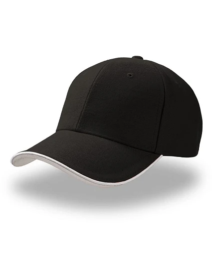 Atlantis Headwear Pilot Piping Sandwich – 6-panelová brúsená sendvičová čiapka 33.0502 čierna/biela Atlantis Headwear Pilot Piping Sandwich – 6-panelová brúsená sendvičová čiapka 33.0502 čierna/biela