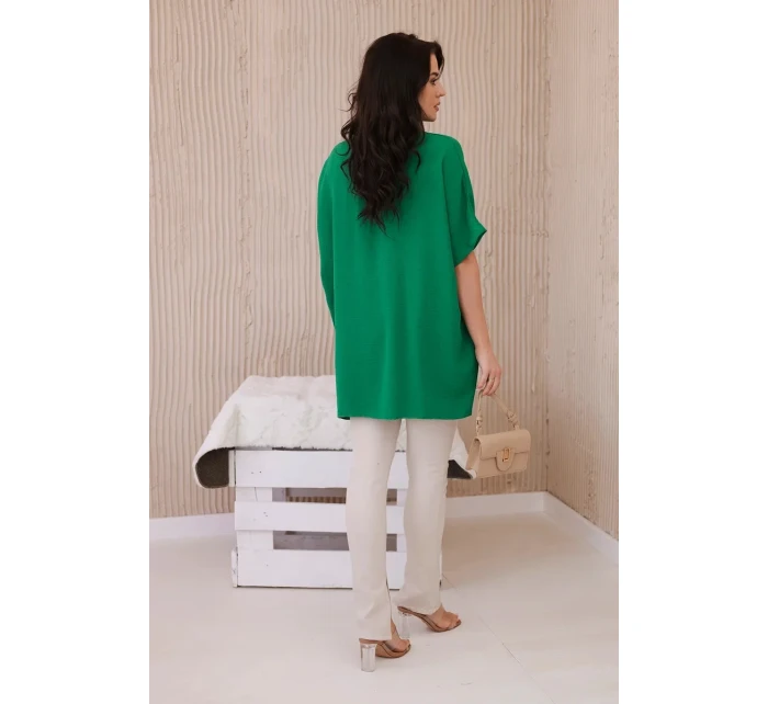 Oversized halenka s přívěskem zelená