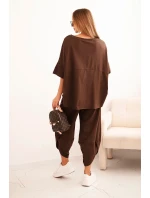 Bavlnené tričko + nohavice hnedé