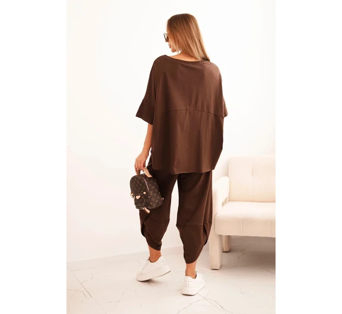 Bavlnené tričko + nohavice hnedé