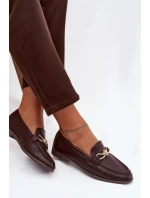Dámské mokasíny s ozdobným detailem čokoládové rozinky