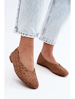Kožené rovné baleríny Camel Larelle Kožené rovné baleríny Camel Larelle