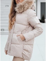 Dámská prošívaná zimní bunda s kapucí béžová Dstreet model 21994841 - FashionStreet Dámská prošívaná zimní bunda s kapucí béžová Dstreet model 21994841 - FashionStreet