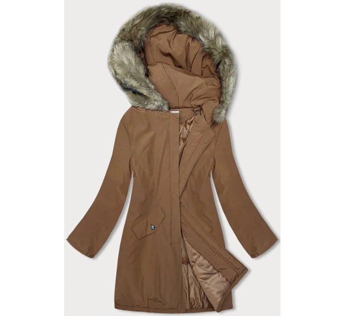 Dámska zimná bunda karamelová (M-R45)