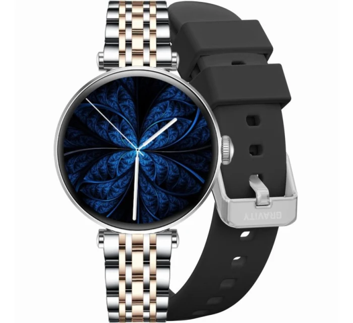Chytré hodinky Silver Rose Gold Black 2 Strap model 21807439 - Gravity Chytré hodinky Silver Rose Gold Black 2 Strap model 21807439 - Gravity