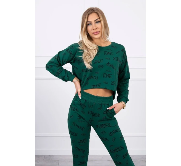 Súprava s nápismi zelenej farby