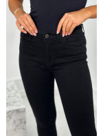 Úzke džínsy s vreckami čierny