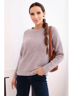 Dámský svetr z baby alpaky s dlouhým rukávem tmavě béžový