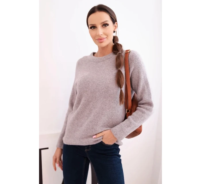 Dámský svetr z baby alpaky s dlouhým rukávem tmavě béžový