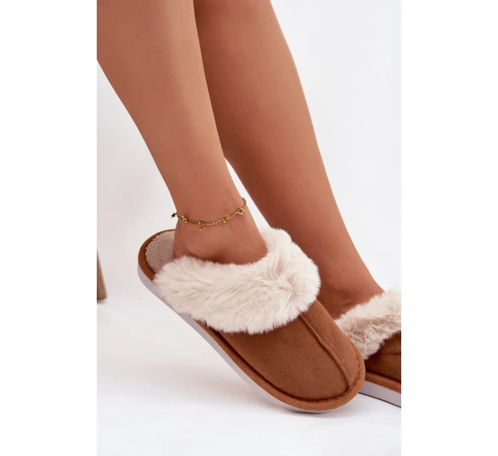 Ženské pantofle s kožešinou Camel Carisse Ženské pantofle s kožešinou Camel Carisse