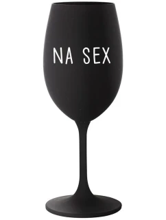 NA SEX - čierny pohár na víno 350 ml