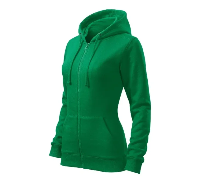 Trendy mikina na zips stredne zelená