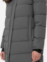 Dámsky prešívaný kabát H4Z22-KUDP012-24S sivý - 4F