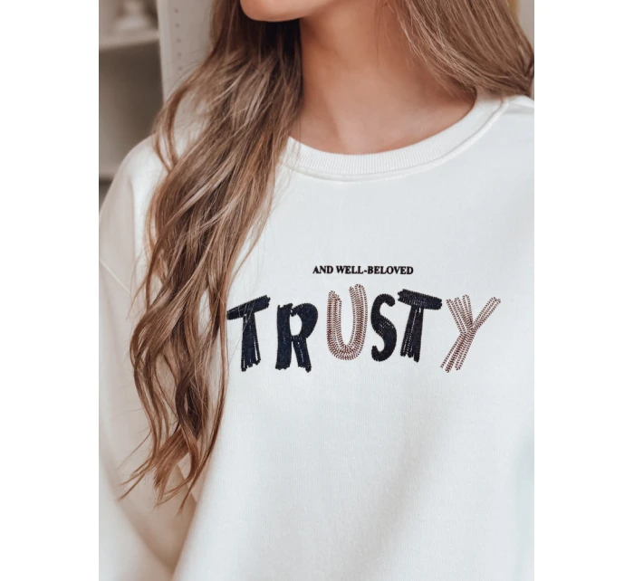 Dámská oversize mikina s výšivkou ecru Dstreet model 21988065 - FashionStreet
