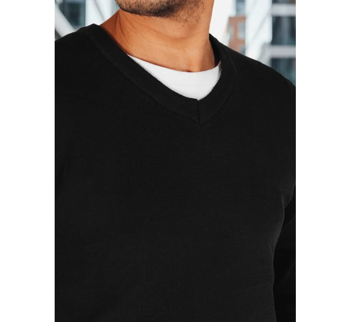 Pánský černý svetr s výstřihem do V Dstreet model 21993982 - FashionStreet Pánský černý svetr s výstřihem do V Dstreet model 21993982 - FashionStreet