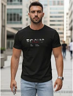 Tshirt męski z napisem bawełniany czarny model 22316019 - FashionStreet Tshirt męski z napisem bawełniany czarny model 22316019 - FashionStreet