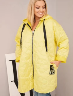 Dámska prešívaná bunda s kapucňou a HOPE Yellow