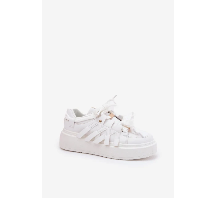 Eko Kožené Tenisky Na Platformě Bílé model 21687580 - Boto