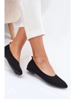 Siateczkowe Materiałowe Baleriny Damskie Czarne Sarina Siateczkowe Materiałowe Baleriny Damskie Czarne Sarina