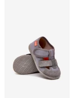 Dětské pantofle na suchý zip šedé model 21705429 - Milami
