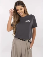 T shirt model 21153801 grafitowy - FPrice T shirt model 21153801 grafitowy - FPrice