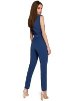 S259 Overal bez rukávov s vypchanými ramenami - béžový