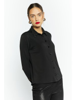 Monnari Blúzky Dámska košeľa s ozdobnými gombíkmi čierna