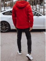 Pánska prechodná bunda s kapucňou červená FashionStreet TX4880 Pánska prechodná bunda s kapucňou červená FashionStreet TX4880