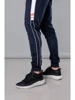 Pánske tepláky s prúžkami tmavomodré (8K161)