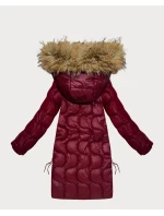 Dámska bordová bunda s ozdobným prešívaním J Style (5M3351-1)