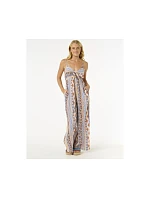 Overal RIP CURL San Carlos Tie Front Jumpsuit, tyrkysová