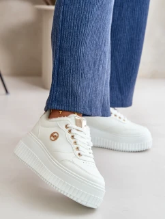 Tenisky Sportovní Boty Dámské Zateplené Na Masivní Podešvi Bílé model 21668392 - Boto