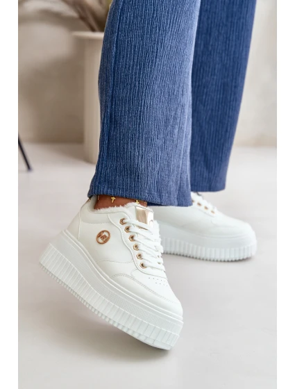 Tenisky Sportovní Boty Dámské Zateplené Na Masivní Podešvi Bílé model 21668392 - Boto Tenisky Sportovní Boty Dámské Zateplené Na Masivní Podešvi Bílé model 21668392 - Boto